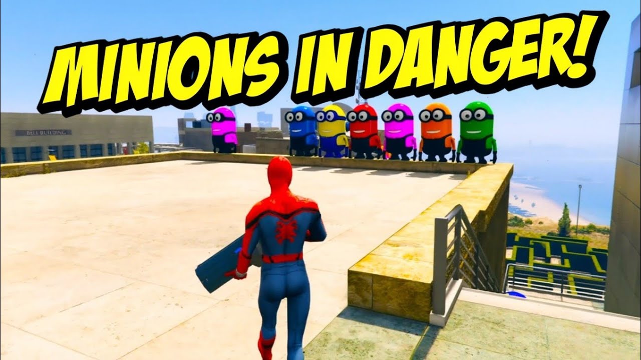 GTA 5: Minions Set a Trap for Spiderman 😱