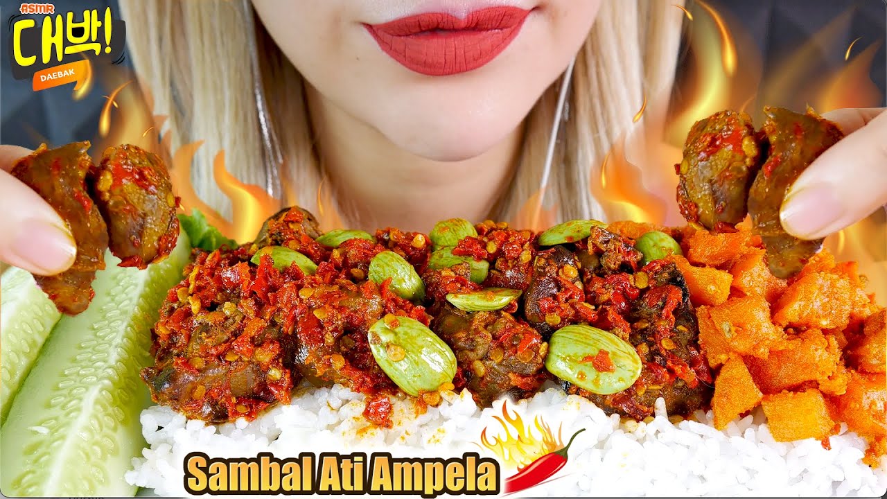 REQUEST#86: ASMR 🌶🐔SAMBAL ATI AMPELA PETE & SAMBAL GORENG KENTANG🔥 | SPICY CHICKEN LIVER & POTATO