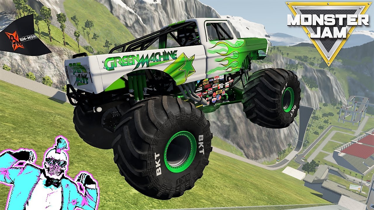 Monster Jam: БЕЗУМНЫЕ прыжки и столкновения на большой скорости, карта №4 | BeamNG Drive