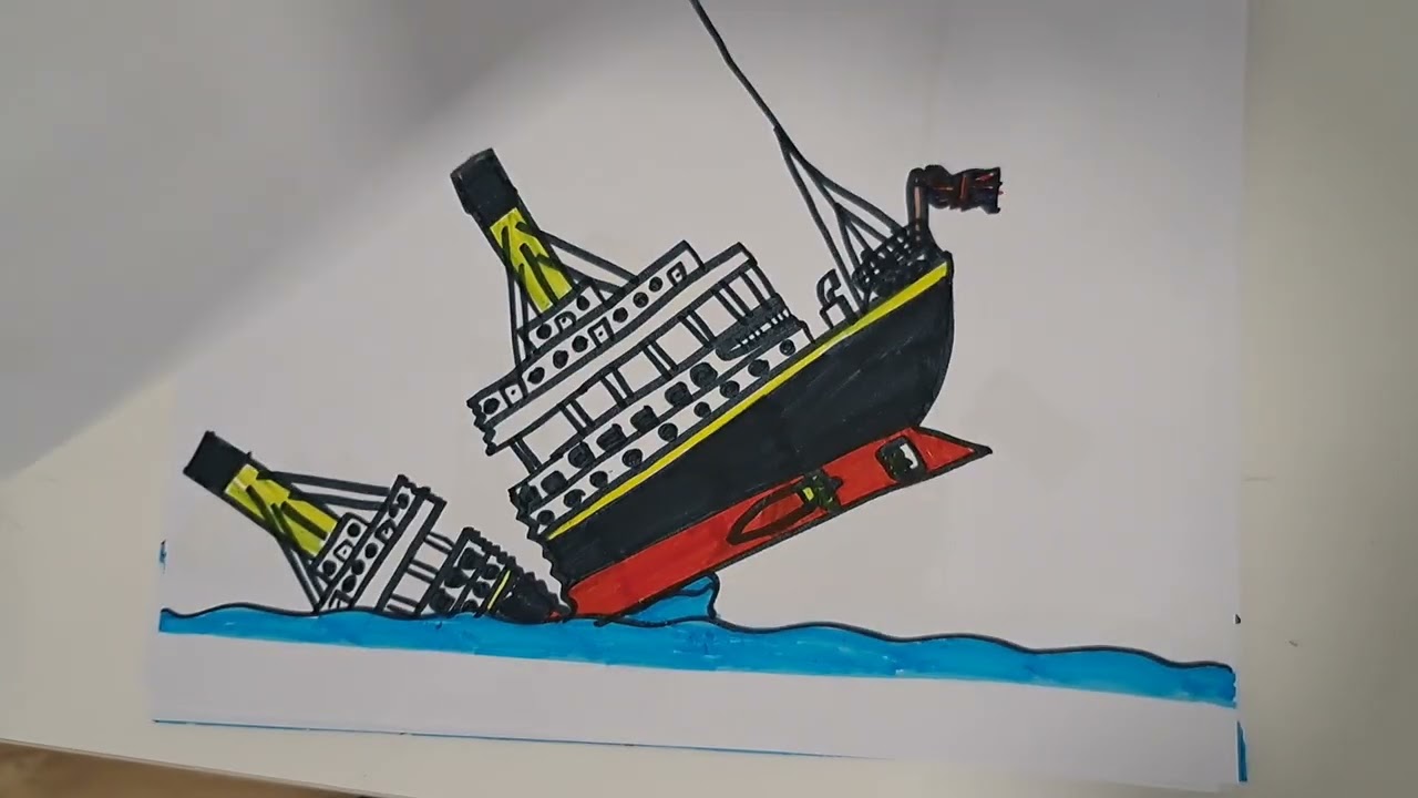 TITANIC SINKING -drawing for kids
