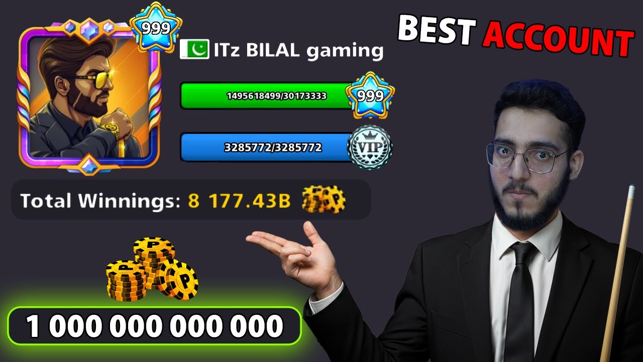 MY ACCOUNT TOUR 1 TRILLION 999 LEVEL 8 BALL POOL 😱‼️