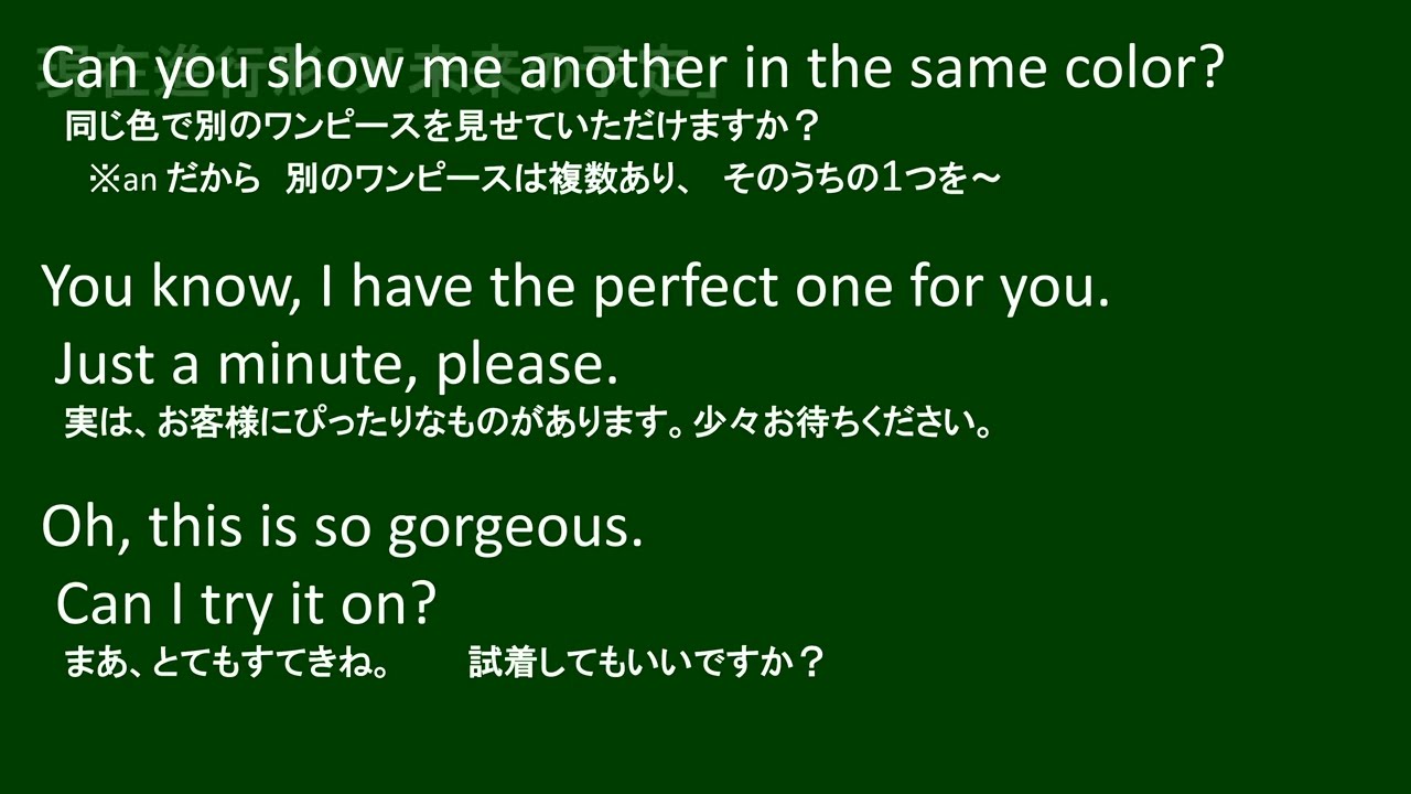 ラジオ英会話　Can you show me another in the same color?