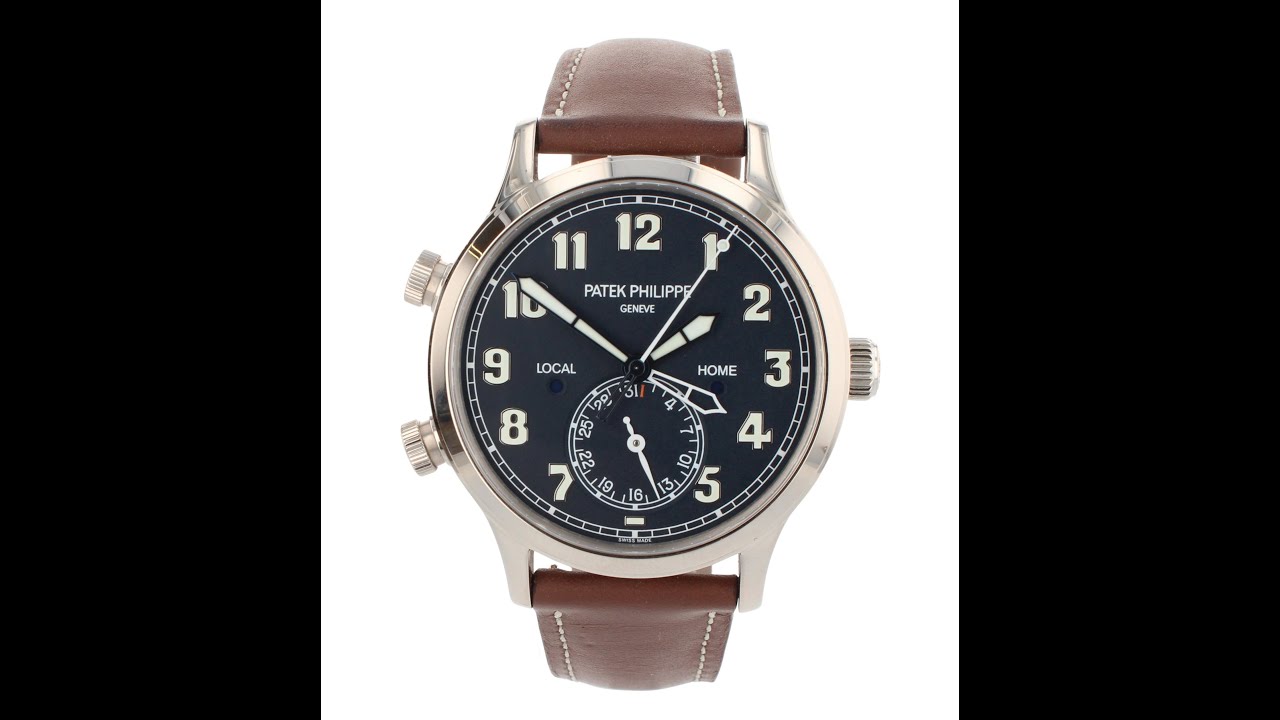 Patek Philippe Caltrava Pilot Travel Time Pre Owned Watch Ref 5524G-001