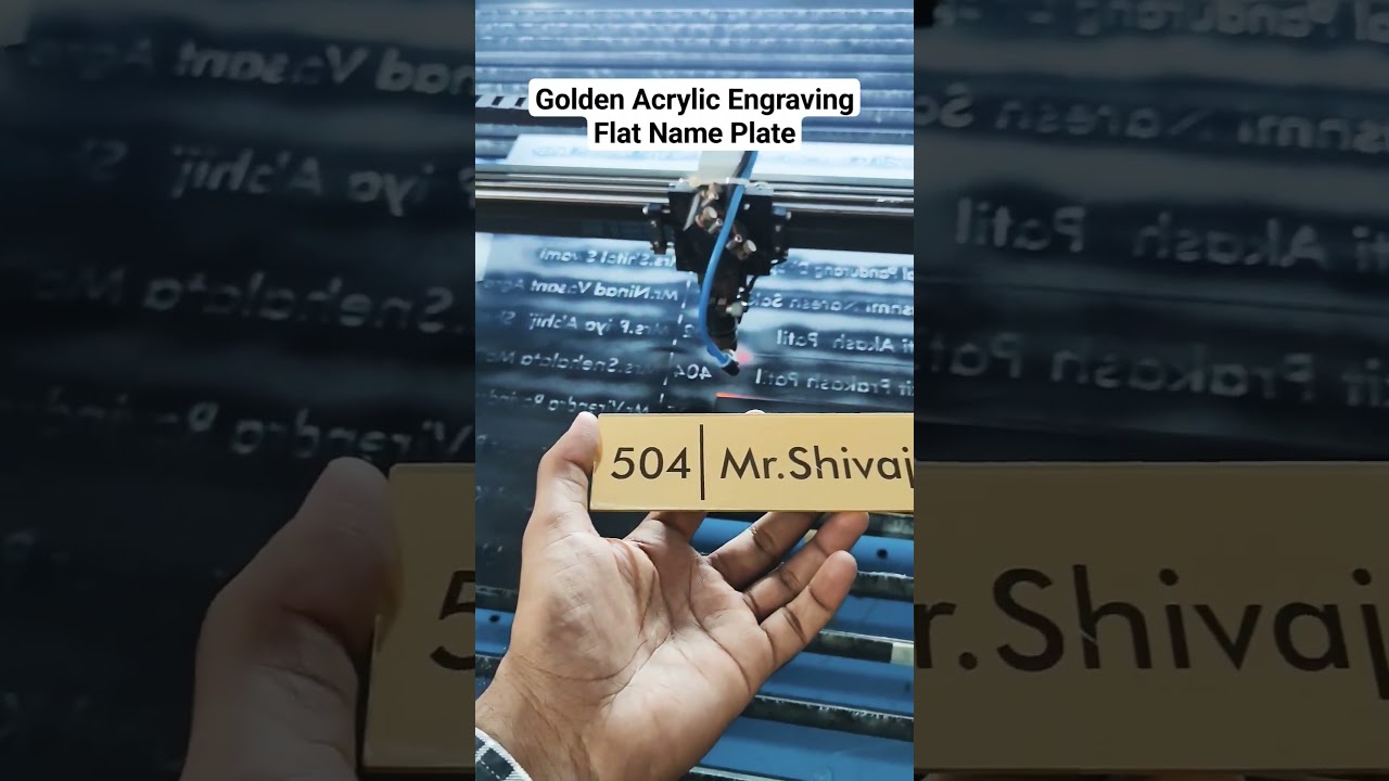 Golden Acrylic Engraving Flat Name Plate