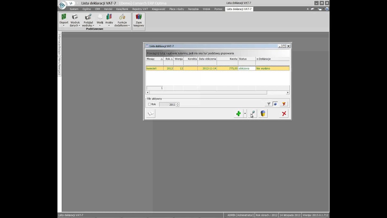 e-Deklaracje w programie Comarch ERP Optima