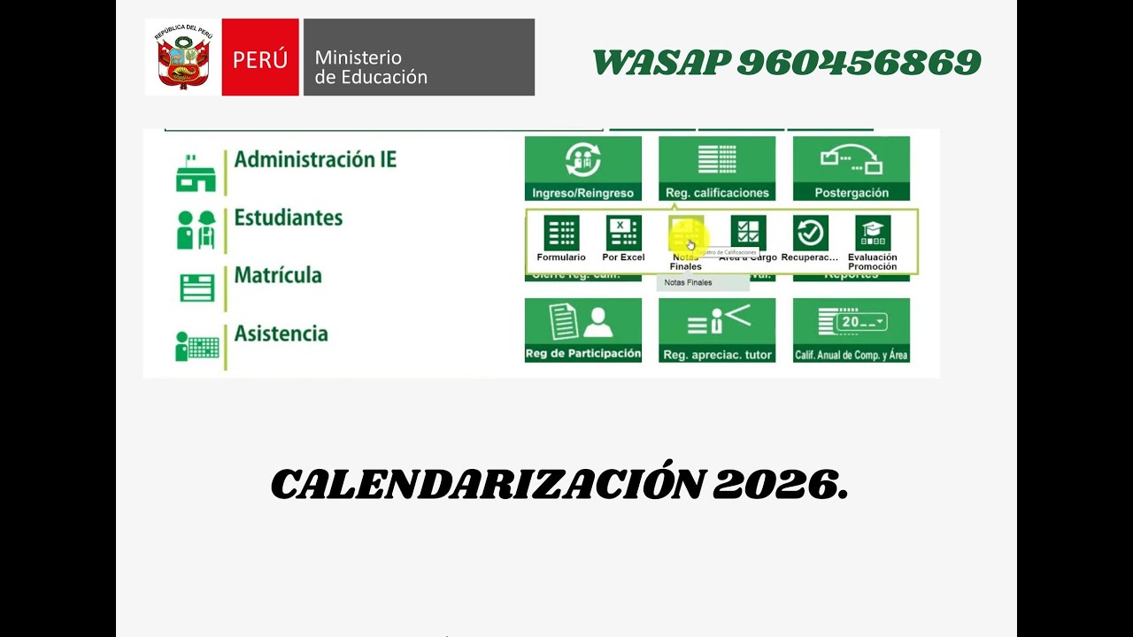CALENDARIZACIÓN DEL AÑO ESCOLAR 2026,