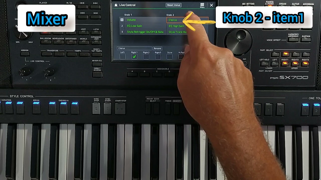 How to create Piano + Strings + Pad with volume on the assignable knobs | Yamaha Psr SX700
