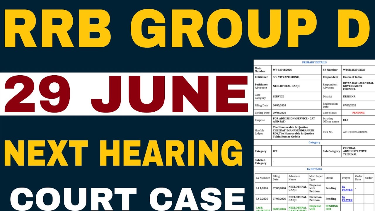 RAILWAY GROUP D COURT CASE NEXT HEARING DATE | RRB GROUP D COURT CASE UPDATE | GROUP D RESULT UPDATE