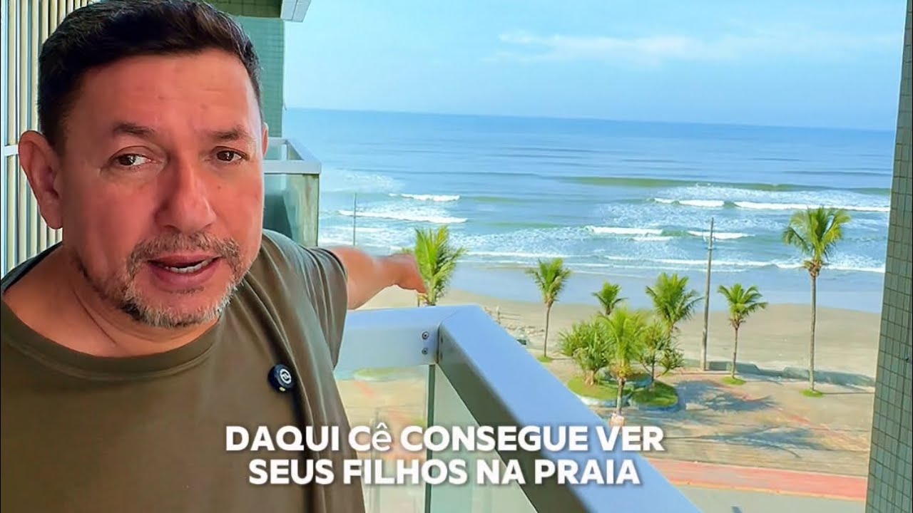 Apartamento frente mar e porteira fechada em Mongaguá