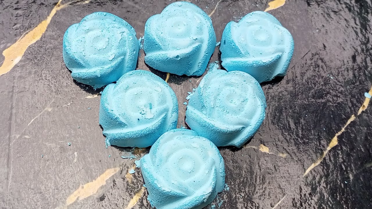 Cyan Dyed Reformed Gym Chalk Roses Crush | ASMR | Oddly Satisfying | Sleep Aid | Stress Relief 