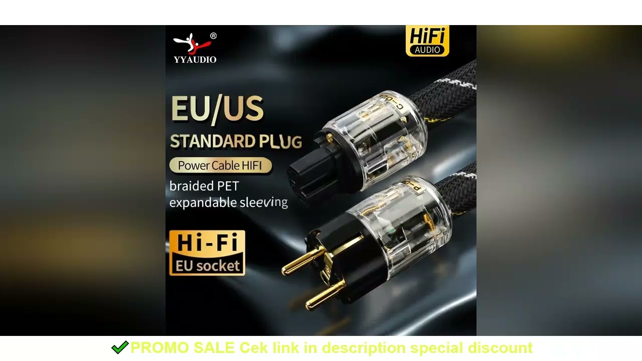 YYAUDIO Hi-End copper AC power cable hifi audio US/EU power cord pure copper power cable with P-029/
