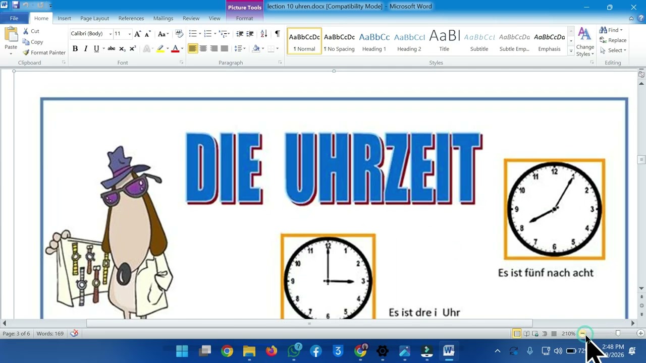 A1Lektion 10 Die Uhrzeiten German is a funny language , German Azam