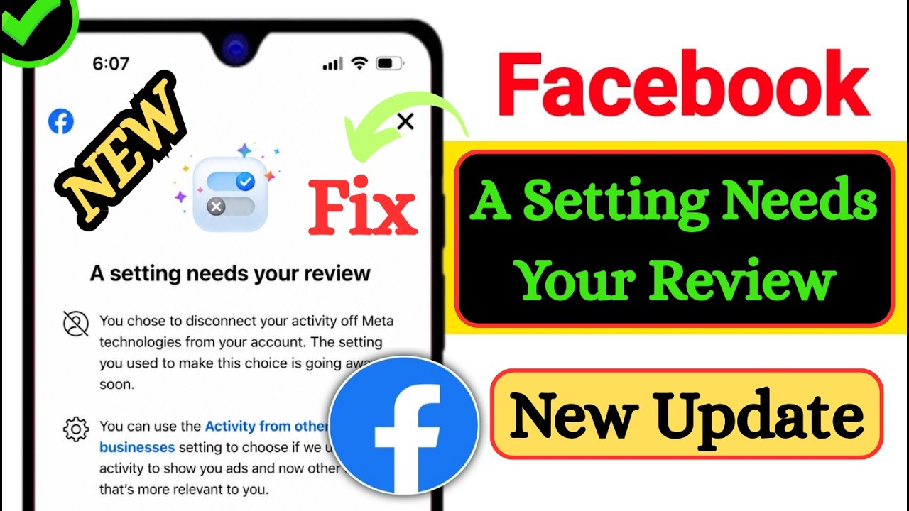 Fix Facebook A Setting Needs Your Review Problem 2026 | Facebook New Update Solved