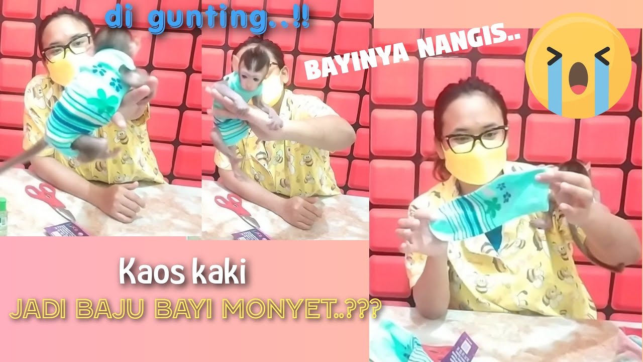 baju bayi monyet dari kaos kaki
