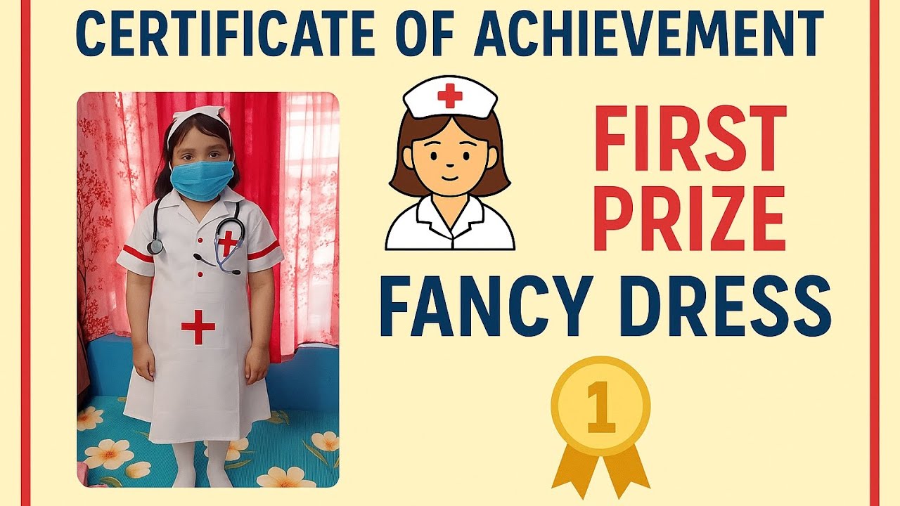 First Prize  winner🏆 ||Dressed as a Nurse 👩‍⚕️||Tiny Nurse big achievement 👩‍⚕️🥇