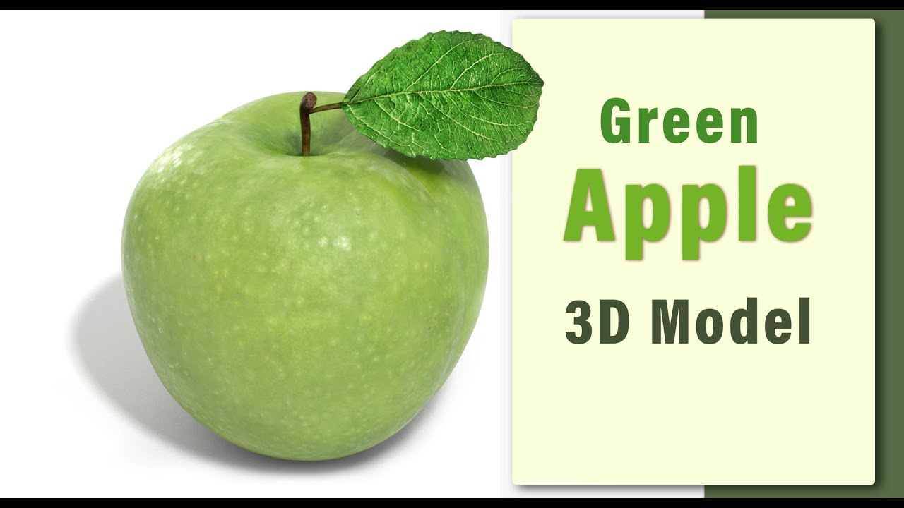 Green Apple Fruit 3D Model | PROmax3D