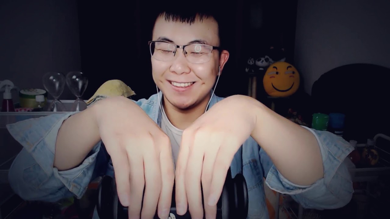 MR.lengshui ASMR 雷雨声下空灵的敲耳朵、摸脑壳、摸脑子、摸耳朵＆模拟洗头