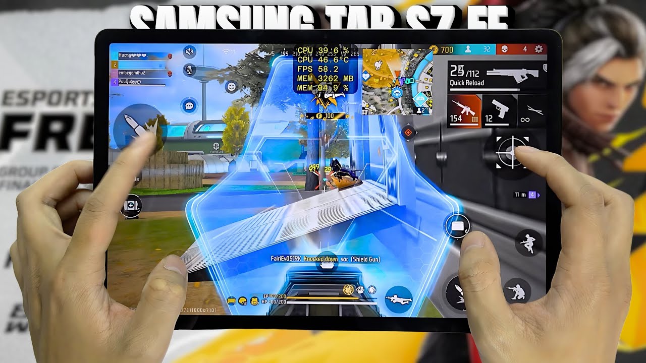 Samsung Tab S7 FE test game Free Fire 2024 | Snapdragon 750G