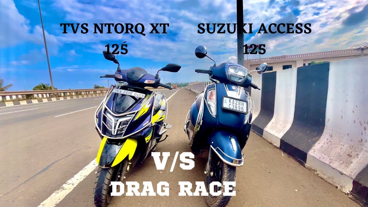 Suzuki Access 125 V/S TVS Ntorq 125 xt race | drag race | top speed || bs6 || best scooty!!!