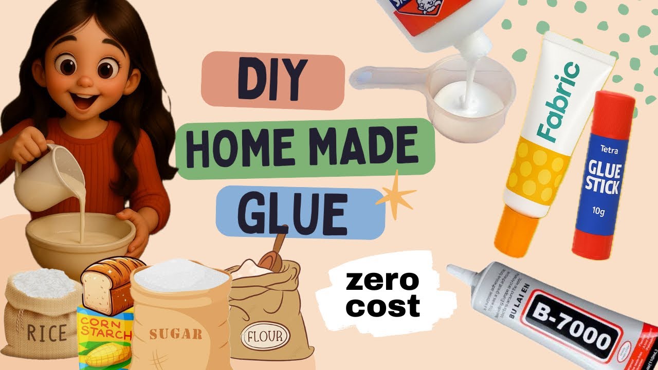 6 Easy DIY Homemade Glue for crafting at Zero Cost 😱 #diy #craft #ideas #craftybeauti