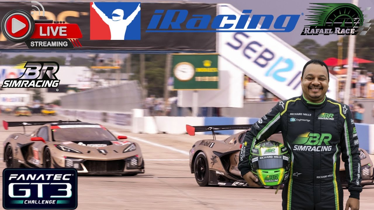IRACING - PRIMEIRA CORRIDA EM SEBRING CATEGORIA GT3 CHALLENGE/ CORVETTE Z06