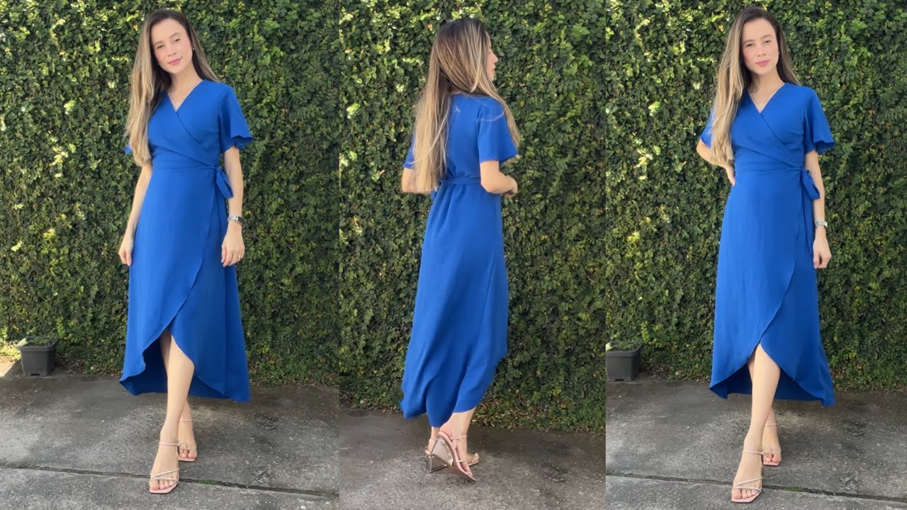 Como fazer VESTIDO ENVELOPE TRANSPASSADO LONGO  | Stella Alves Costura ✨