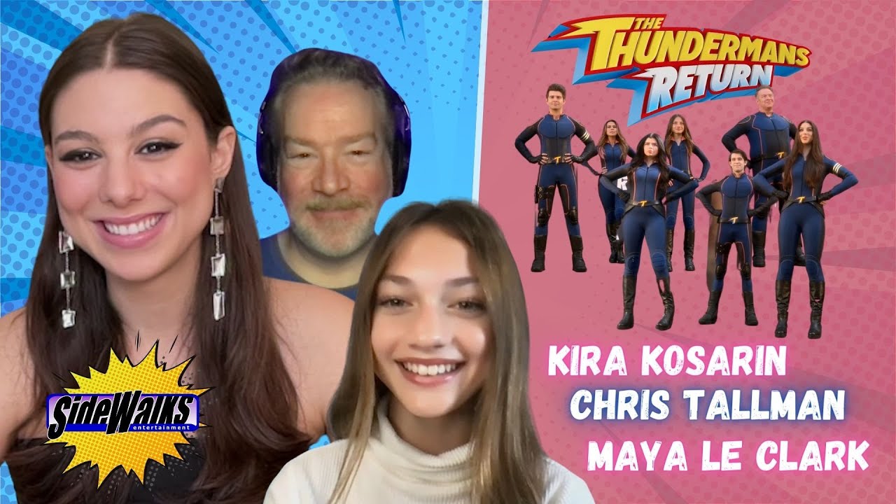 Kira Kosarin, Maya Le Clark and Chris Tallman reunite and talk 'The Thundermans Return' movie & more
