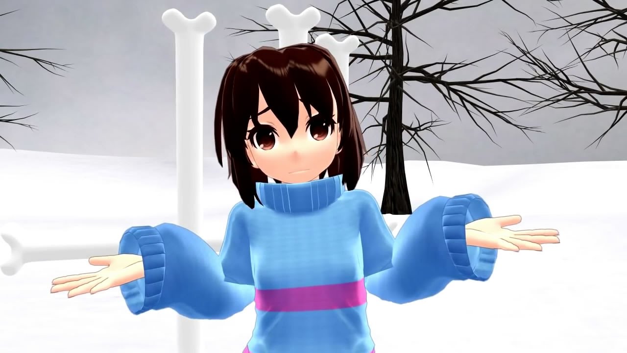 [MMD] Undertale what if frisk wears a skirt? (русские субтитры)