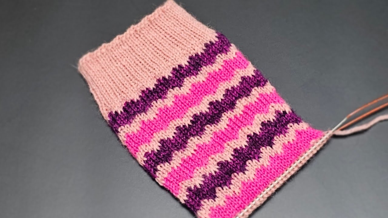 ЗИГЗАГ на раз-два | простой узор для носков | Easy Zigzag Sock Pattern