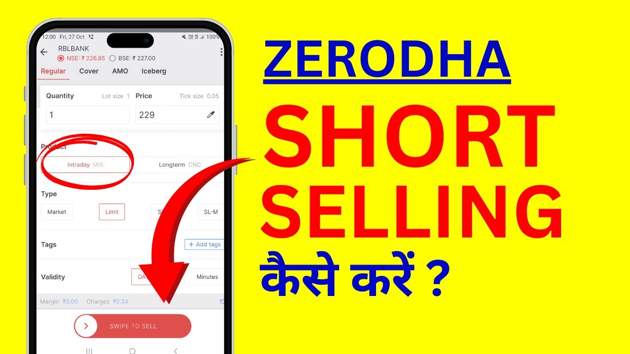 Short Selling in Stock Market Explained - Short Selling Kya Hota Hai, Zerodha Me Kaise Kare?