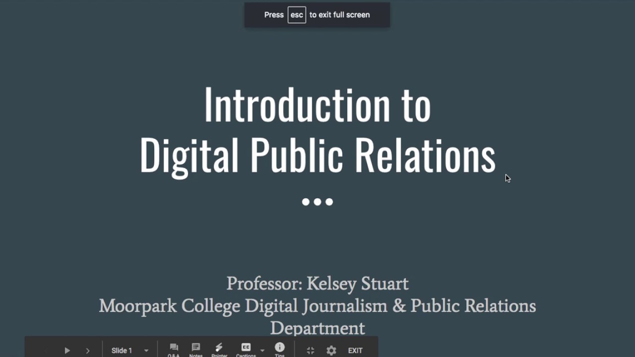 Introduction to Digital Public Relations Part 1