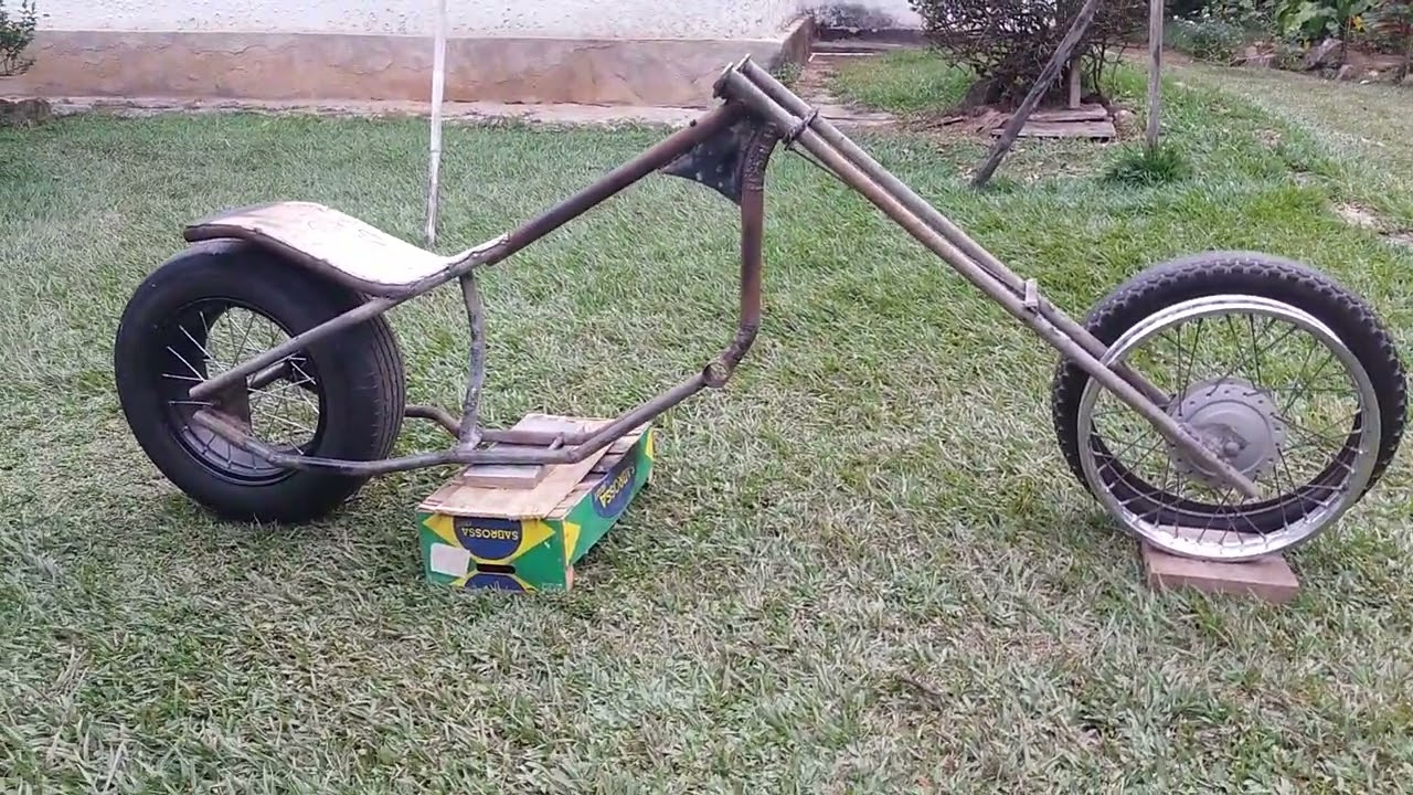 projeto bike chopper caseira vídeo 3, garfo terminado!
