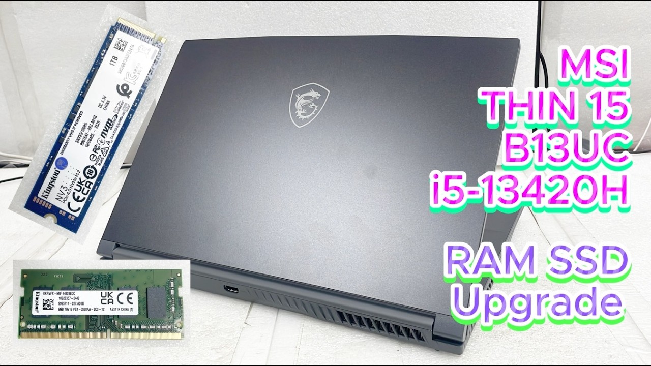 MSI Thin 15 B13UC i5-13420H RAM SSD Upgrade | MSI Thin 15 B13UC Disassembly & Install Guide