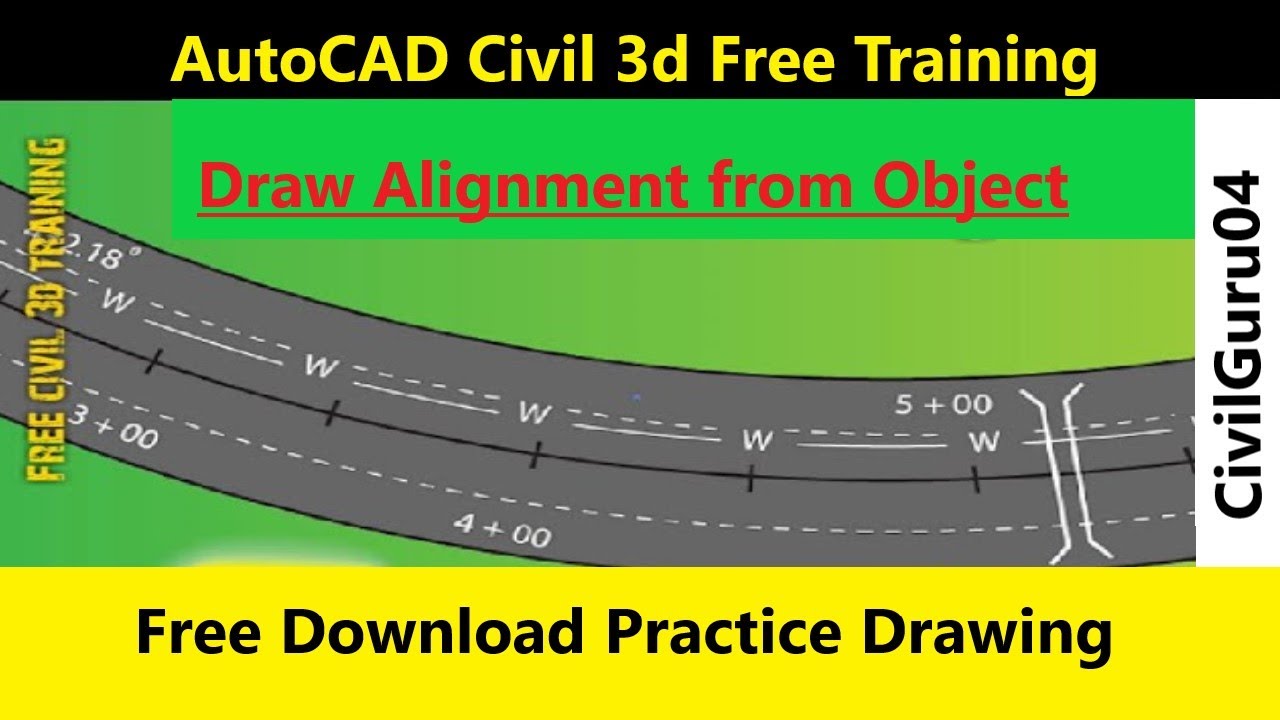 How To Draw Alignment From Object In AutoCAD Civil 3d |Create Road Alignment From Object In Civil 3D