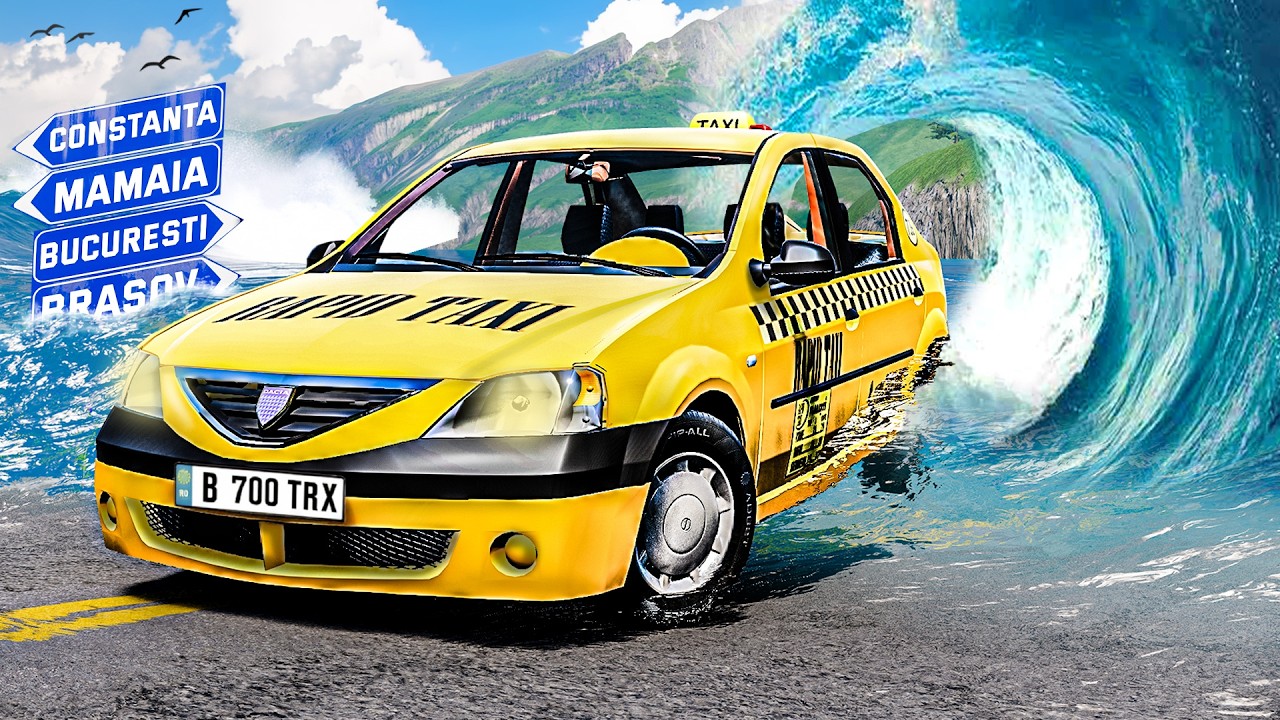 Dacia Logan fuge de inundatie