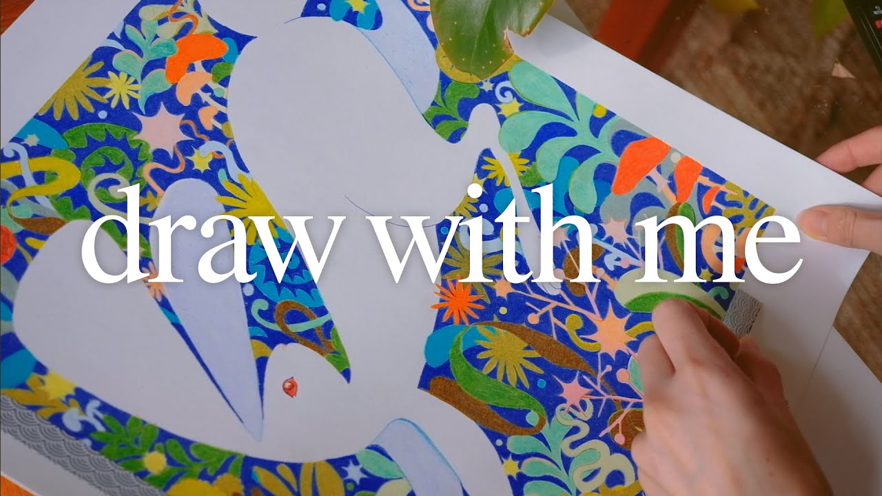 Draw with me | Semi chatty drawing with Prismacolor pencils, celebrating Lunar New Year