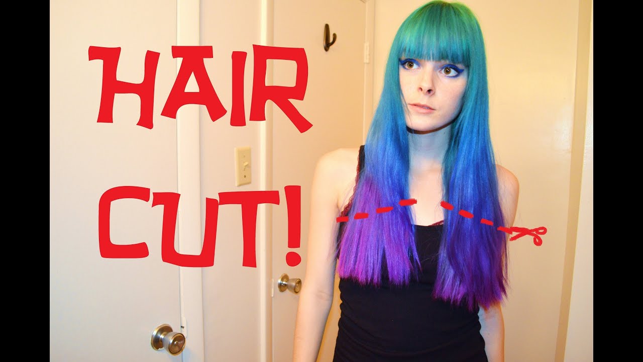 Cutting my Long Hair! 6 inches shorter~ Goodbye purple hair!
