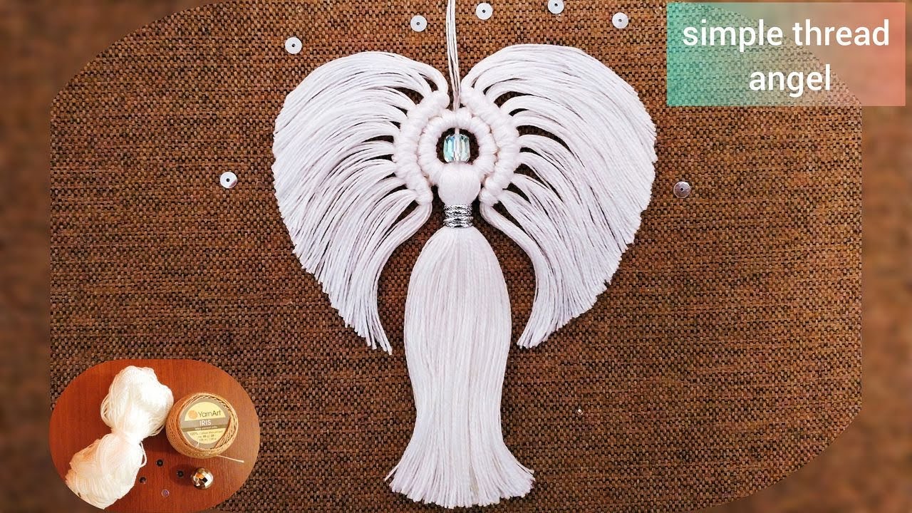 Cool gift ideas 😍 Do it yourself macrame angel from leftover yarn. DIY macrame wall decoration ideas