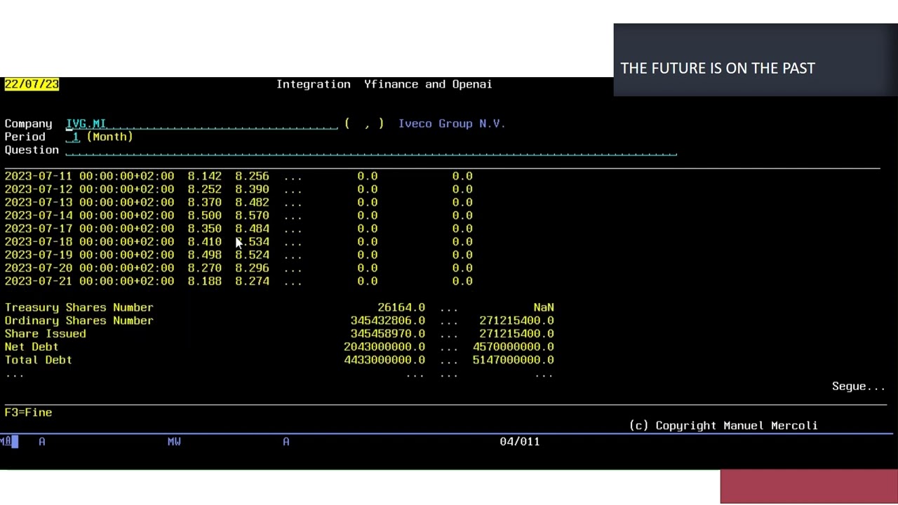 Yfinance and openai , IBM Iseries (AS400)