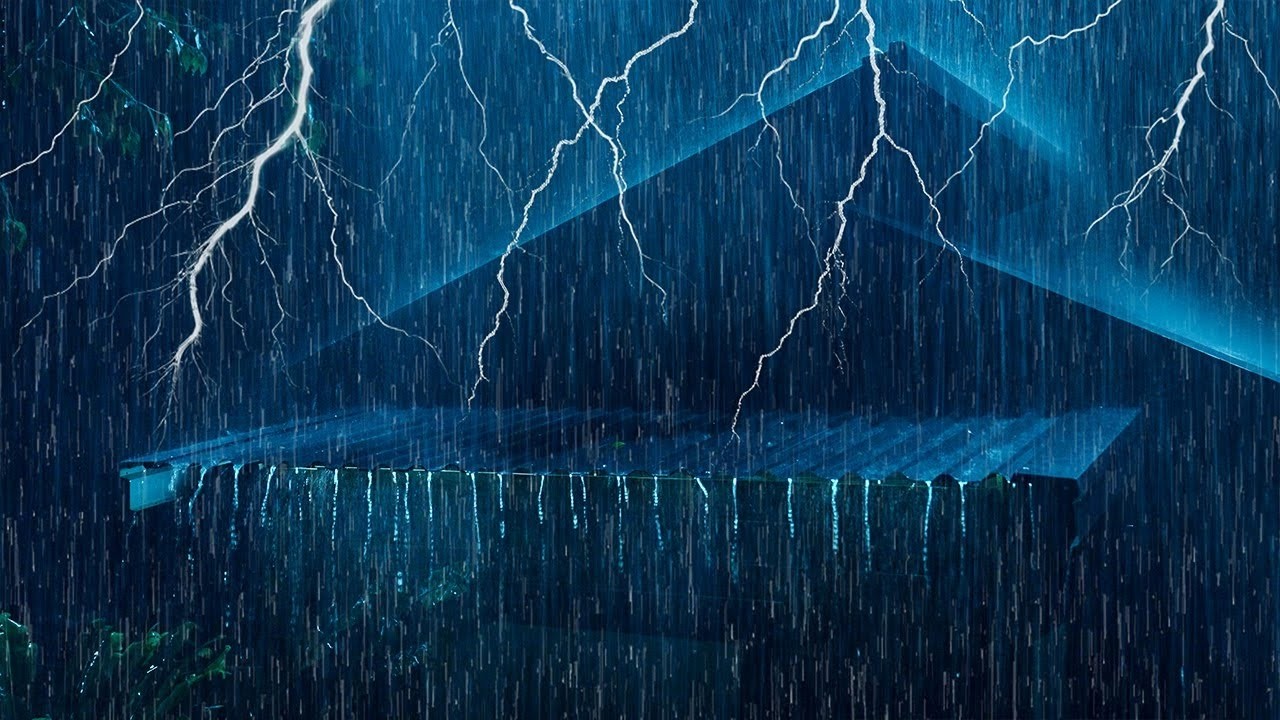 OVERCOME STRESS BY SLEEPING EVEN DURING HEAVY RAIN AND LIGHTNING ON METAL ROOF AT NIGHT