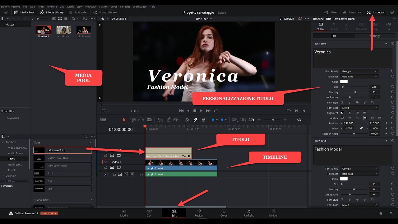 Come salvare titoli, loghi e animazioni in DaVinci Resolve per usarli in altri progetti video