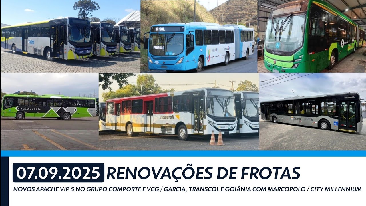 RENOVAÇÕES DE FROTAS: VIP 5 no Comporte - Attivi Volvo em GO - Garcia e Transcol com Torino