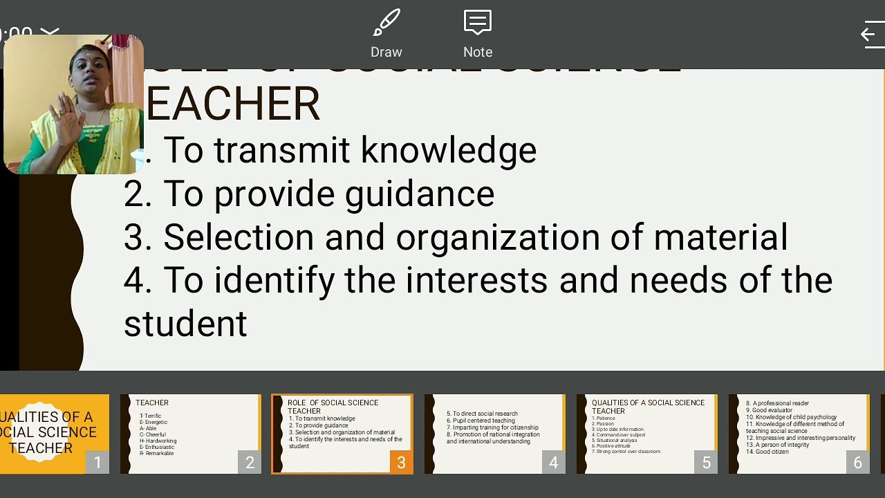Qualities of a social science teacher