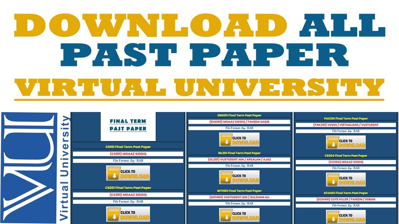 VU Past Papers Download | how to download all past paper of vu | Virtual University