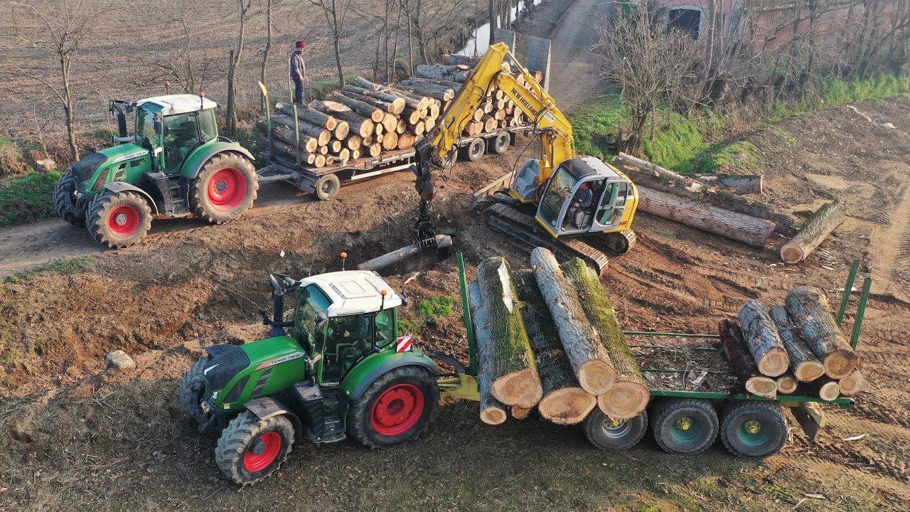 Taglio e Cippatura Piante | 3x ESCAVATORI | Fendt - John Deere | XXL WOOD CUTTING
