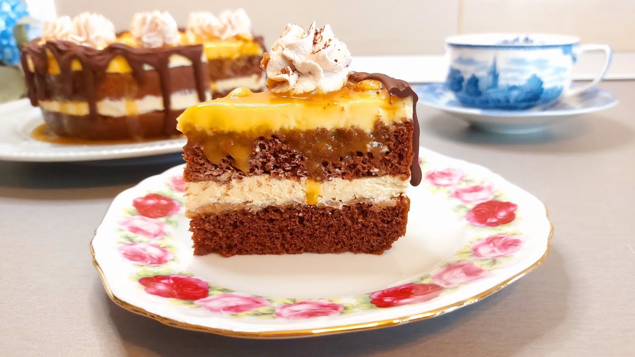 Tort cu crema de cappuccino si caramel / @Retete usoare