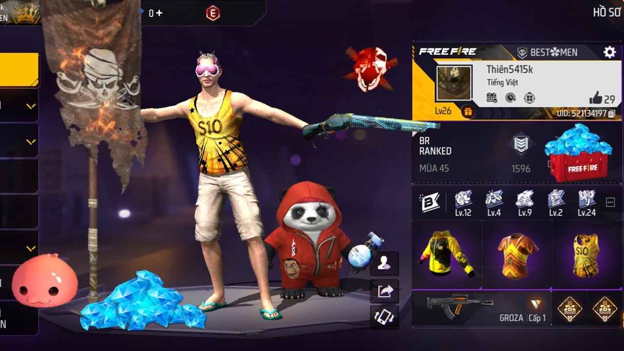 Review acc ff cũ,đời đầu | Thiên Fish