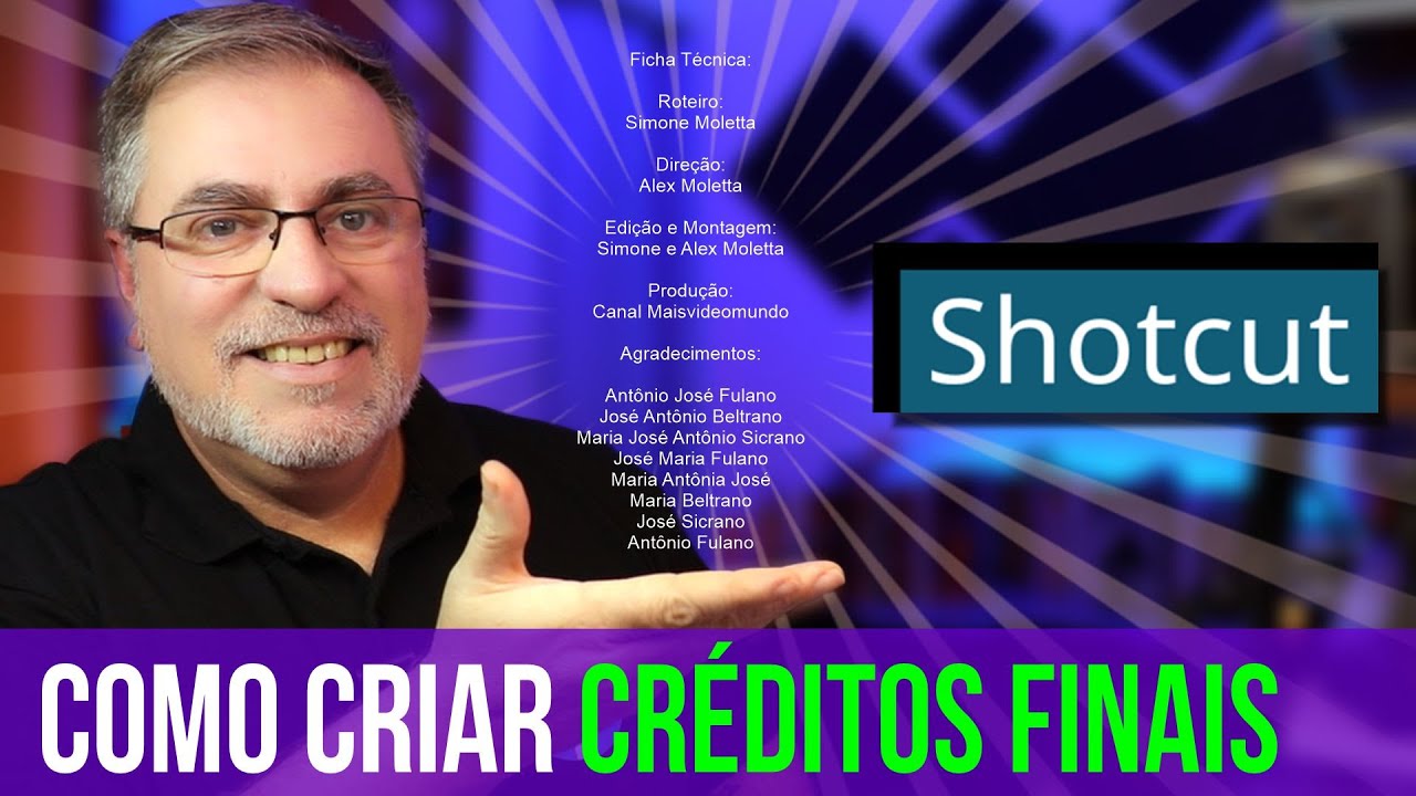 Como criar CRÉDITOS FINAIS no SHOTCUT | Texto:Rico | Maisvideomundo#106