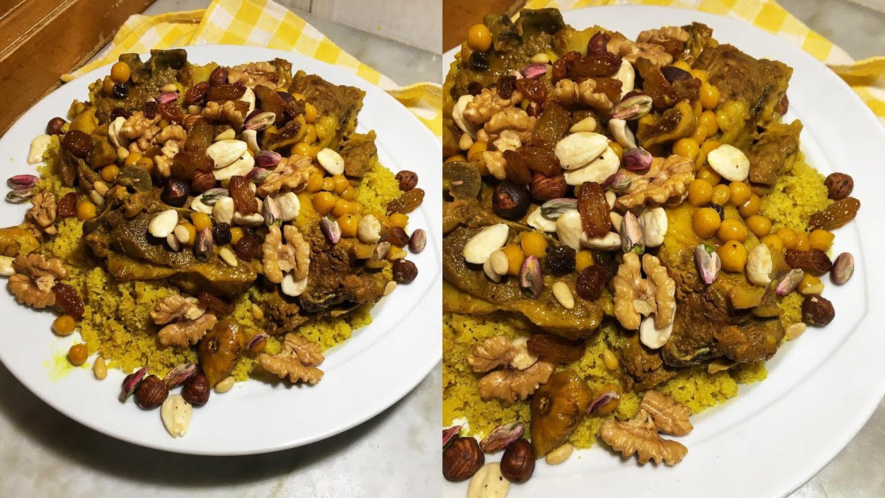 طريقة إعداد كسكسي العروسات التونسي أزعر بالفاكيةوالعلوش بطريقة أمي😍والبنة لاتقاوم Couscous Tunisien