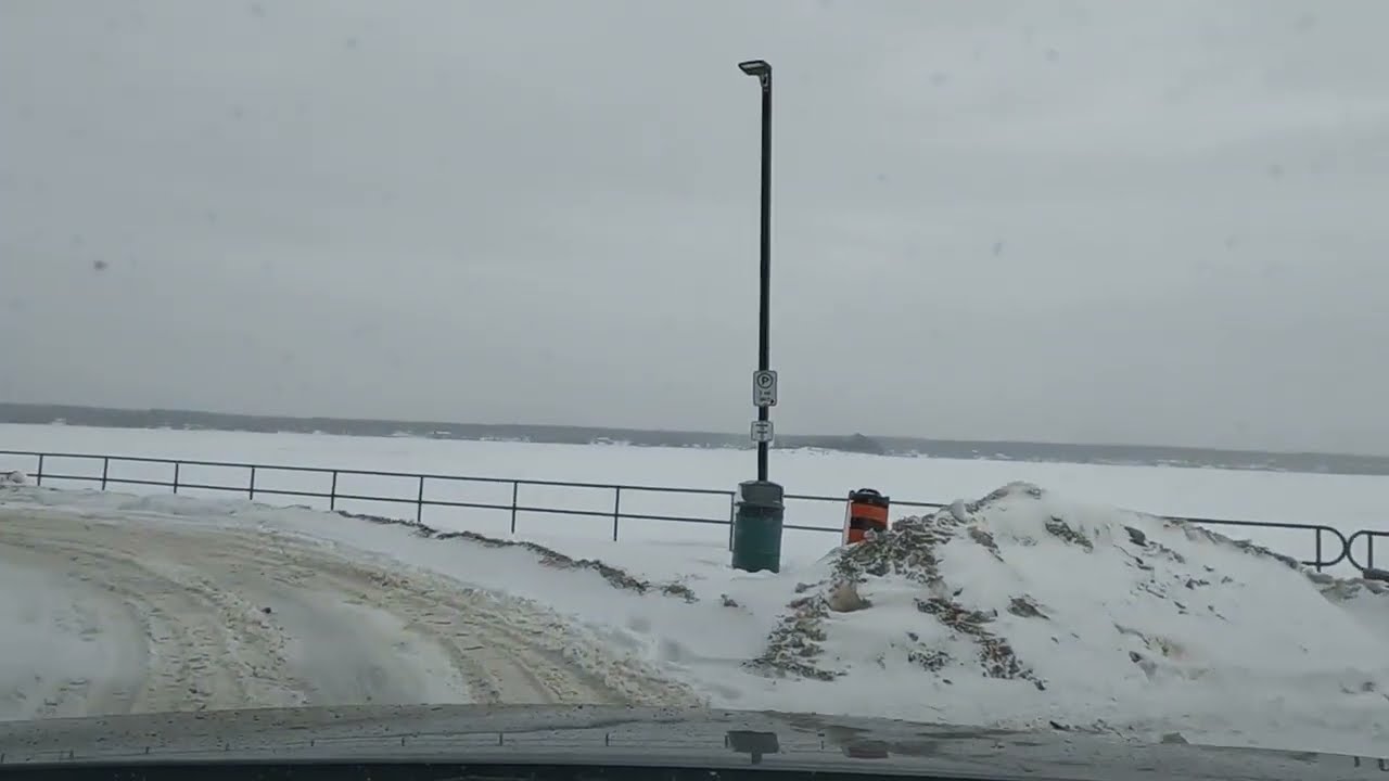 Feb 22 2026 Snowy Drive through Blockhouse Island and Downtown  Brockville Ontario Canada